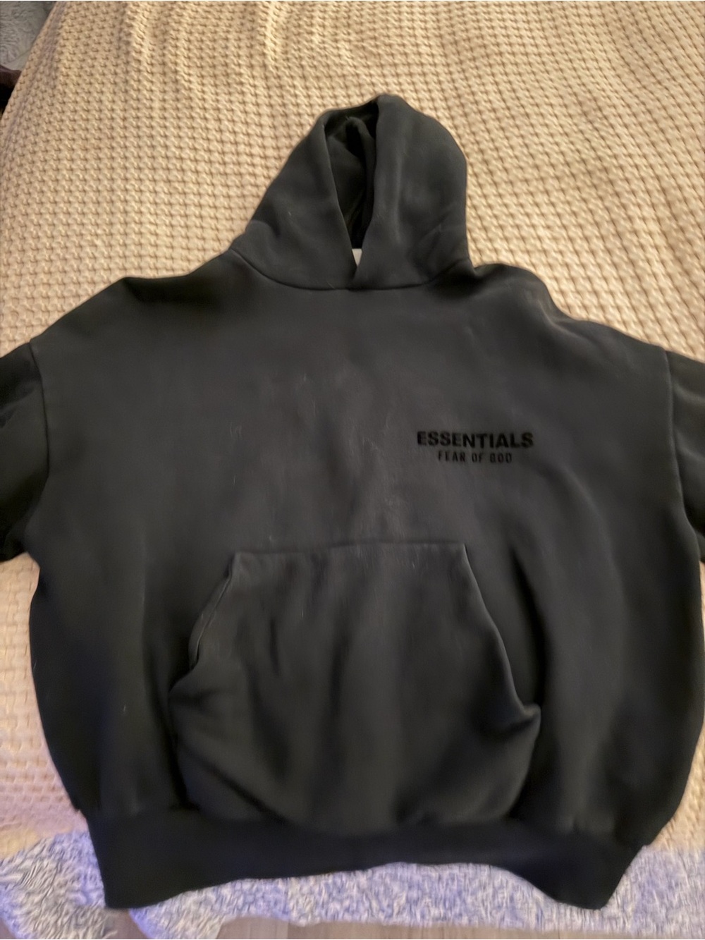Fear of God ESSENTIALS Youth XL Black Hoodie Sweatshirt